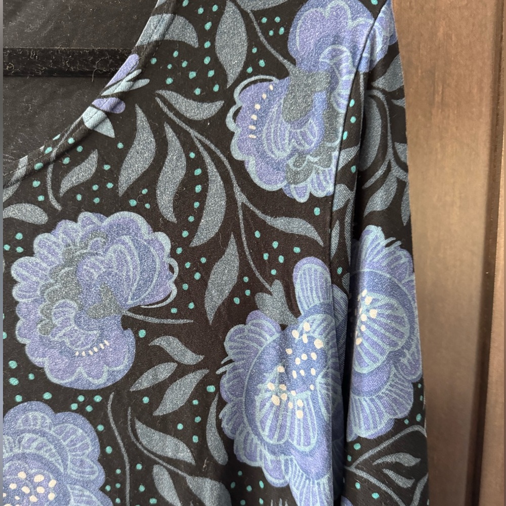 Gundrun Sjoden Boho Floral Asymmetrical Dress Long Sleeve XL - Picture 2 of 7